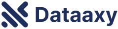 Logo of Dataaxy in dark blue
